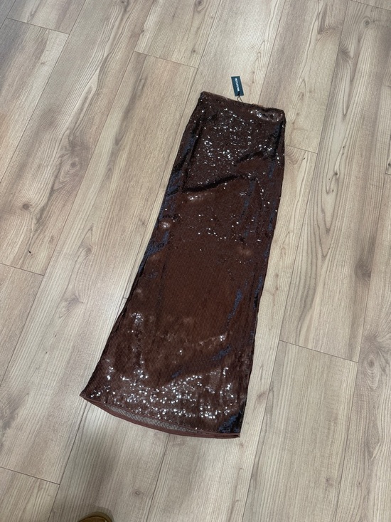 PrettyLittleThing Dresses & Skirts - Brown Sequin Midi Skirt
